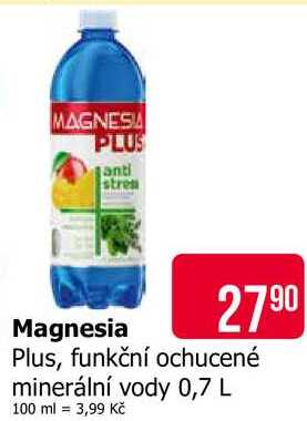 Magnesia Plus, funkční ochucené minerální vody 0,7 L 