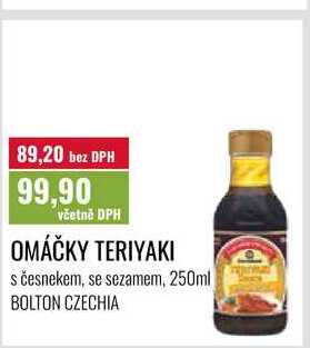 OMÁČKY TERIYAKI S česnekem, se sezamem, 250ml 