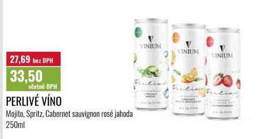 PERLIVÉ VÍNO Mojito, Spritz, Cabernet sauvignon rosé jahoda 250ml