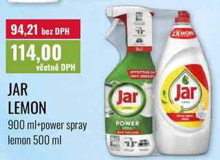 JAR LEMON 900 ml+power spray lemon 500 ml 