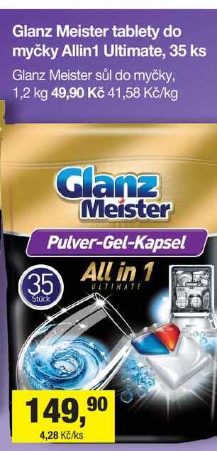 Glanz Meister tablety do myčky Allin1 Ultimate, 35 ks