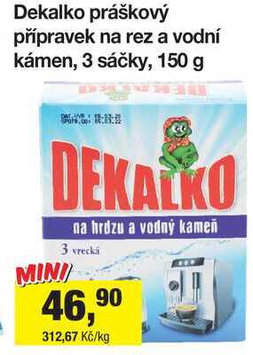 Dekalko práškový přípravek na rez a vodní kámen, 3 sáčky, 150 g
