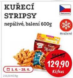 KUŘECÍ STRIPSY nepálivé, balení 600g