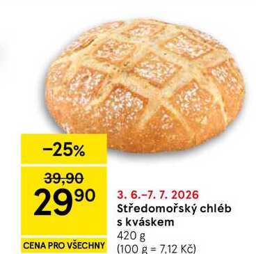 Středomořský chléb s kváskem, 420 g 