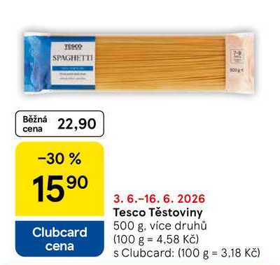 Tesco Těstoviny, 500 g 
