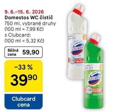Domestos WC čistič, 750 ml, vybrané druhy