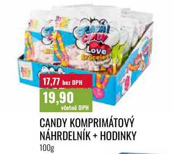 CANDY KOMPRIMÁTOVÝ NÁHRDELNÍK + HODINKY 100g 