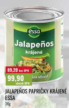 JALAPEÑOS PAPRIČKY KRÁJENÉ ESSA 3Kg  