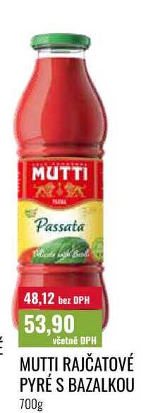 MUTTI RAJČATOVÉ PYRÉ S BAZALKOU 700g  