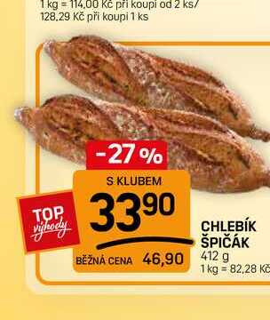 CHLEBÍK ŠPIČÁK 412 g 