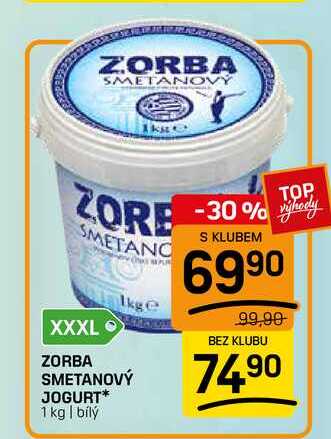 ZORBA SMETANOVÝ JOGURT* 1 kg | bílý