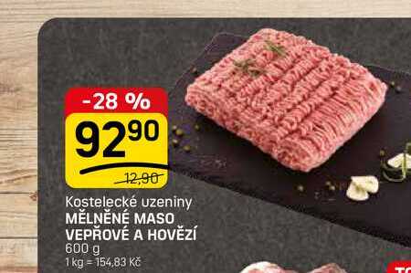 MĚLNĚNÉ MASO VEPŘOVÉ A HOVĚZÍ 600 g