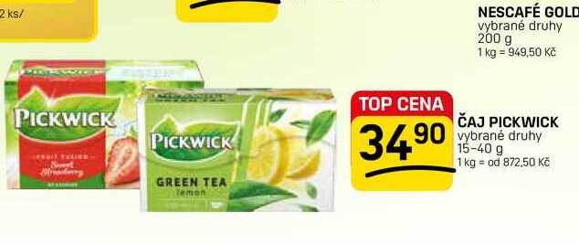 ČAJ PICKWICK vybrané druhy 15-40 g
