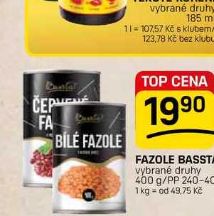 FAZOLE BASSTA vybrané druhy 400 g/PP 240-40 g