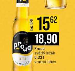 Proud světlý ležák 0,33l