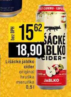 Lišácké jablko cider original hruška meruňka 0,5l