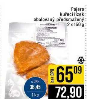 Pajero kuřecí řízek obalovaný předsmažený 2 x 150 g