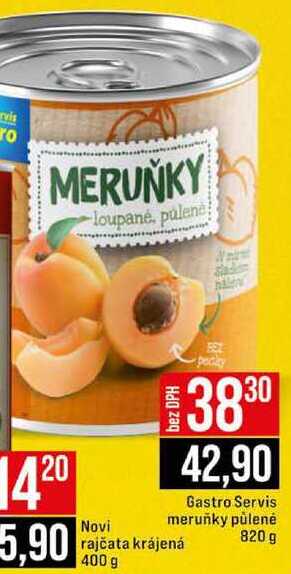 Gastro Servis meruňky půlené rajčata krájená 820 g 