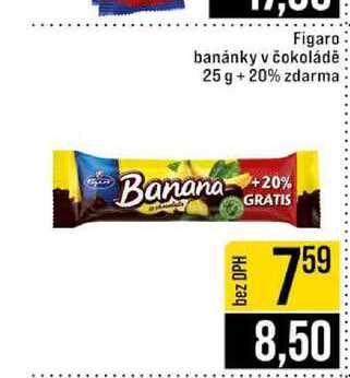 Figaro banánky v čokoládě 25 g +20% zdarma 
