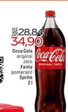 Coca Cola original zero Fanta pomeranč Sprite 2l