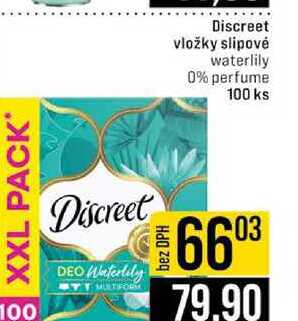 Discreet vložky slipové waterlily 0% perfume 100 ks