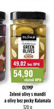 OLYMP Zelené olivy s mandlí 320 g 