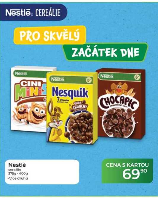  Nestlé cereálie 375g-400g