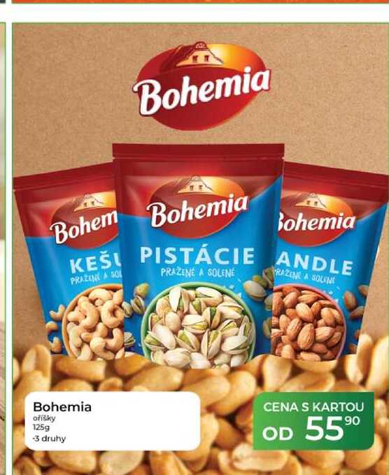 Bohemia ofisky 125g -3 druhy CENA S KARTOU OD 5590