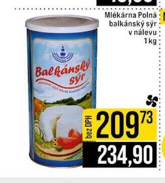 Balkánský sýr Polná balkánský sýr v nálevu 1 kg