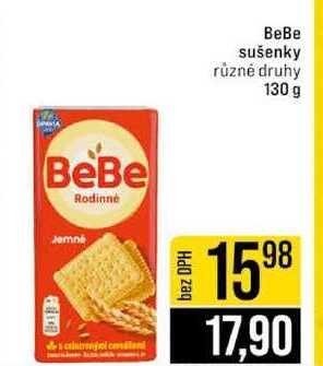 BeBe sušenky různé druhy 130 g