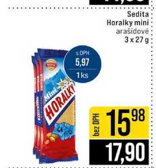 Sedita Horalky mini arašidové 3 x 27g
