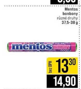 Mentos bonbony různé druhy 37,5-38g