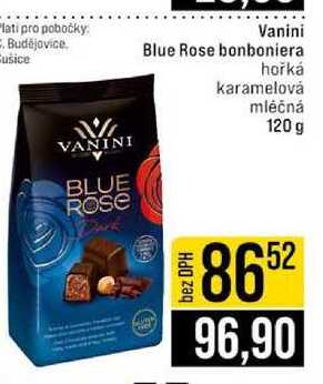 Vanini Blue Rose bonboniera hořká karamelová mléčná 120 g