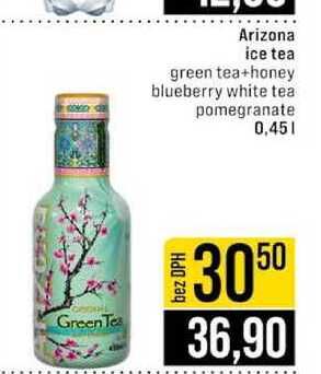 Arizona ice tea green tea+honey blueberry white tea pomegranate 0,45l