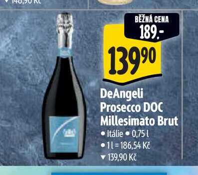 DeAngeli Prosecco DOC Millesimato Brut 0,75 l