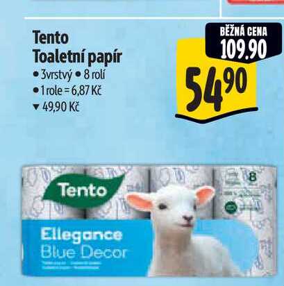 Tento Toaletní papír 3vrstvý 8 rolí
