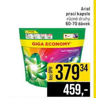 Ariel prací kapsle různé druhy 60-70 dávek