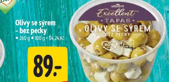 Olivy se sýrem - bez pecky 260 g