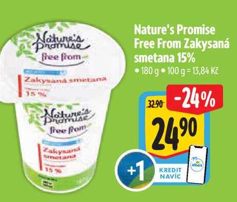 Nature's Promise Free From Zakysaná smetana 15% 180 g