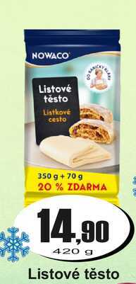 NOWACO Listové těsto 420 g