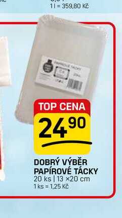 DOBRÝ VÝBĚR PAPÍROVÉ TÁCKY 20 ks 13 x20 cm
