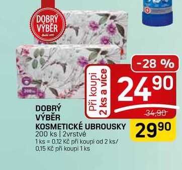 DOBRÝ VÝBĚR KOSMETICKÉ UBROUSKY 2990 200 ks | 2vrstvé