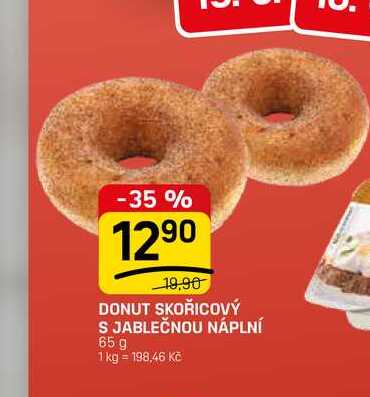 DONUT SKOŘICOVÝ S JABLEČNOU NÁPLNÍ 65g