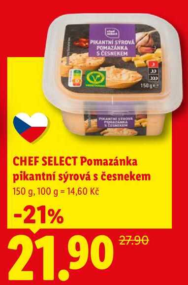 CHEF SELECT Pomazánka pikantní sýrová s česnekem, 150 g