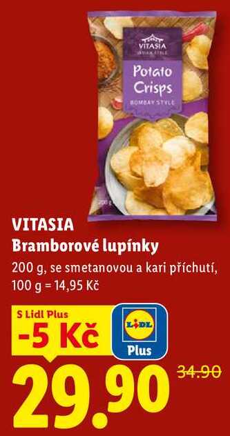 VITASIA Bramborové lupínky, 200 g