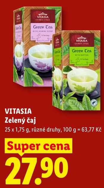 VITASIA Zelený čaj, 25x 1,75 g