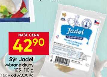 Sýr Jadel vybrané druhy 105-110 g