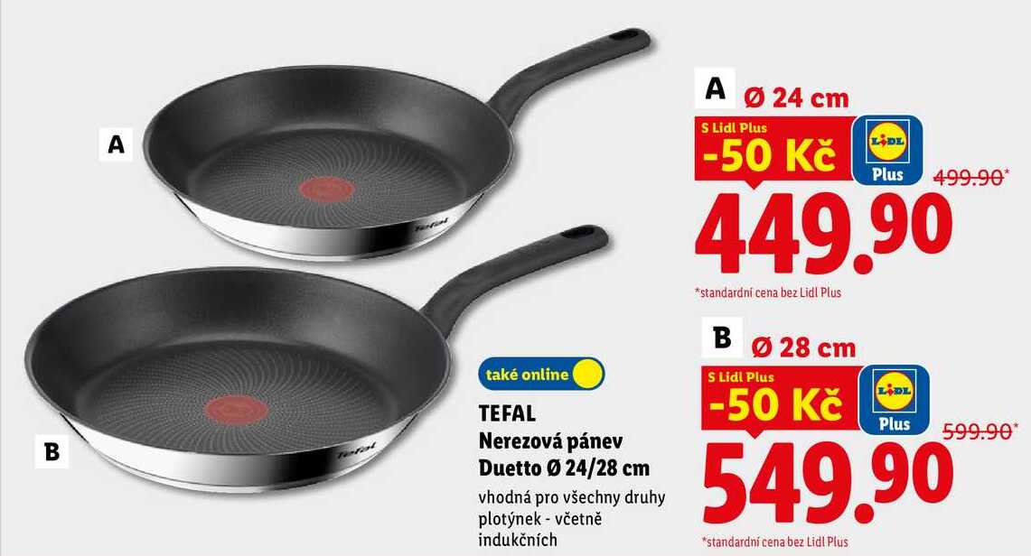 TEFAL Nerezová pánev Duetto pr. 24/28 cm
