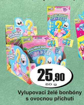Vylupovací želé bonbóny s ovocnou příchutí
