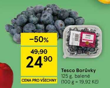 Tesco Borůvky, 125 g. balené